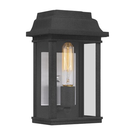 Quoizel Berkley 1-Light Mottled Black Outdoor Wall Lantern BERK8407MB